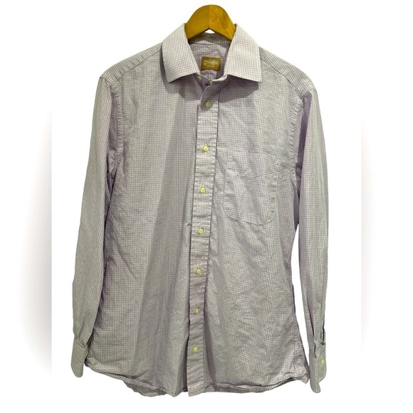 Gitman Bros. Imported Cotton Check Print US Made Button Up Dress Shirt - 15.5/33 - Picture 1 of 7